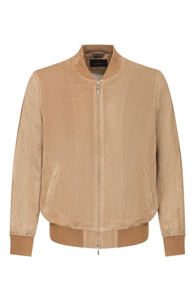 Комбинированный бомбер CAPOBIANCO светло-коричневого цвета по цене 77650 руб., арт. 8M173.CTSG., фото 1 Комбинированный бомбер CAPOBIANCO, арт. 8M173.CTSG., фото 1