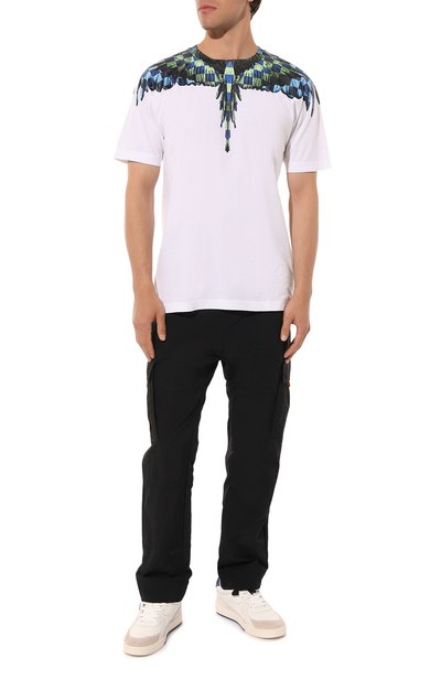 Хлопковая футболка MARCELO BURLON белого цвета по цене 33100 руб., арт. CMAA018S23JER0030145, фото 2 Хлопковая футболка MARCELO BURLON, арт. CMAA018S23JER0030145, фото 2