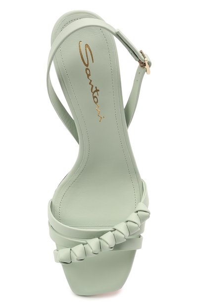 Кожаные босоножки SANTONI светло-зеленого цвета по цене 59350 руб., арт. WHNS59423HA2TPPTV20, фото 5 Кожаные босоножки SANTONI, арт. WHNS59423HA2TPPTV20, фото 5