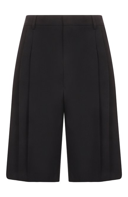 Мужские шерстяные шорты DRIES VAN NOTEN черного цвета, арт. 251-020935-1063 | Фото 1 (Материал сплава: Проставлено; Длина Шорты М: Ниже колена; Драгоценные камни: Проставлено; Материал внешний: Шерсть)