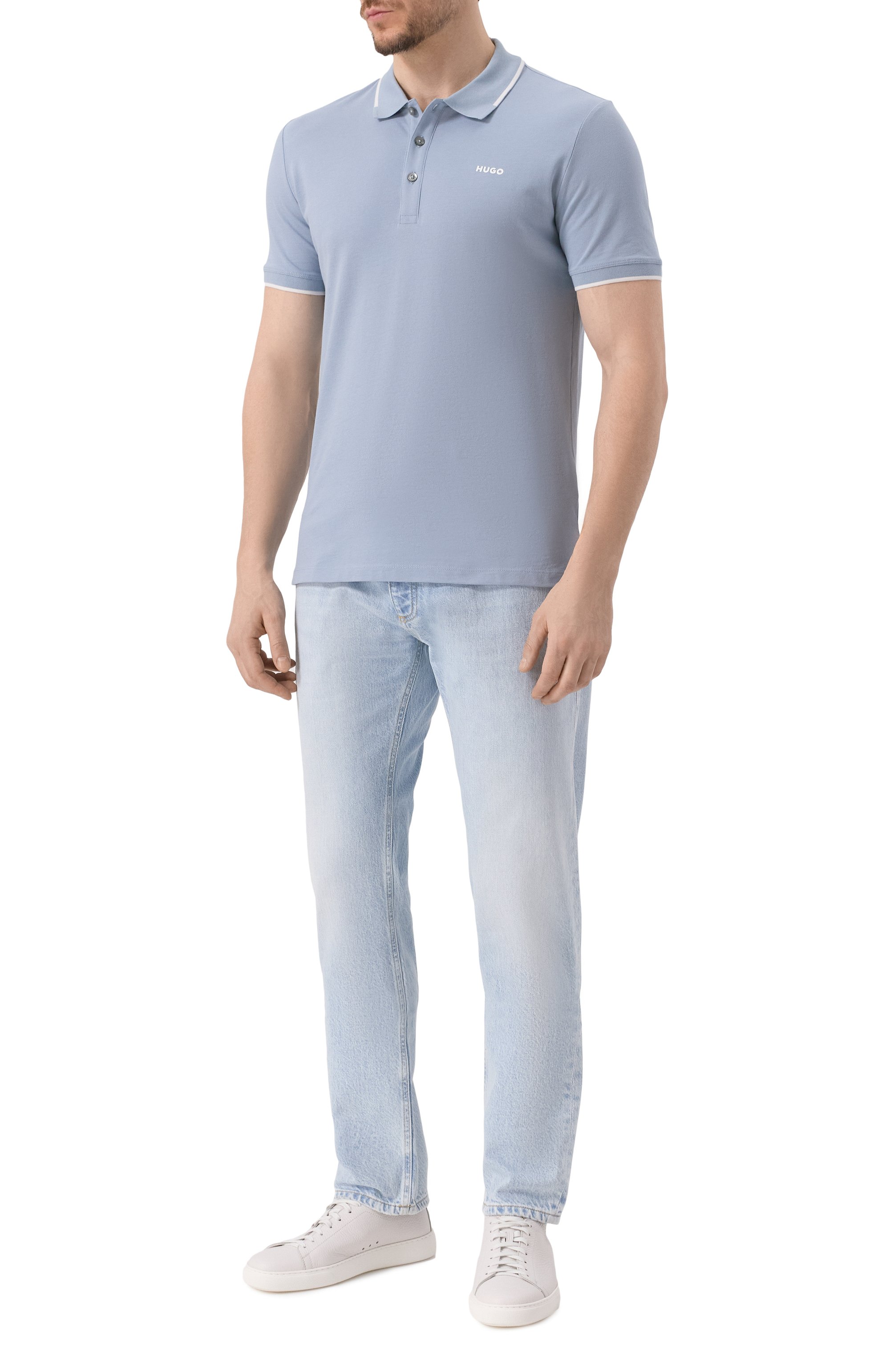 Хлопковое поло HUGO, арт. 50467344, фото 2