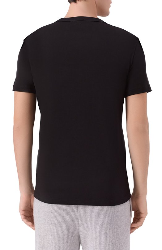 Хлопковая футболка Kiton UNWM008K0275H01 Чёрный  UNWM008K0275H01 Фото 4