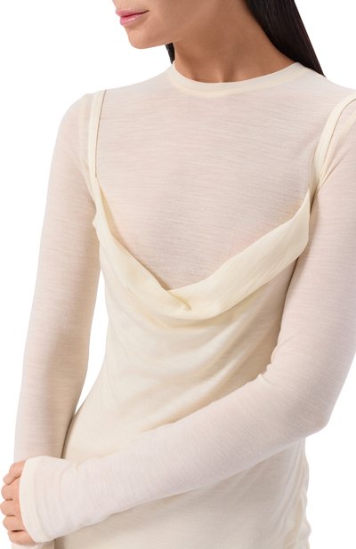 Шерстяное платье NANUSHKA кремового цвета по цене 83000 руб., арт. LIN0RA, фото 4 Шерстяное платье NANUSHKA, арт. LIN0RA, фото 4