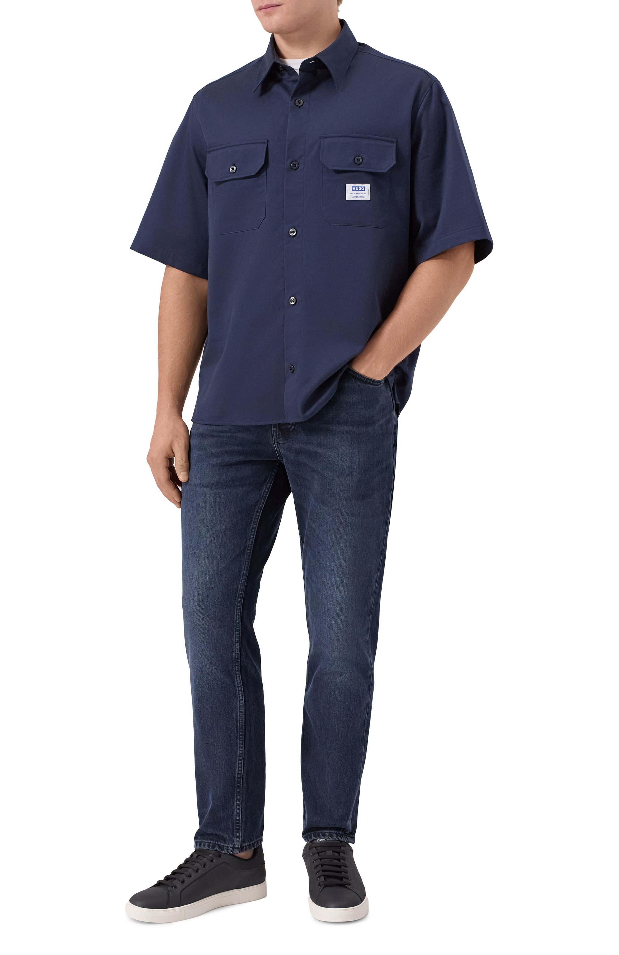 Хлопковая рубашка HUGO BLUE, арт. 50517871, фото 2