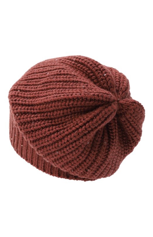 Шапка из кашемира и шелка Brunello Cucinelli M32373999 Оранжевый  M32373999 Фото 3