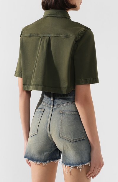 Укороченная рубашка BALMAIN хаки цвета по цене 118500 руб., арт. TF12350/C195, фото 4 Укороченная рубашка BALMAIN, арт. TF12350/C195, фото 4