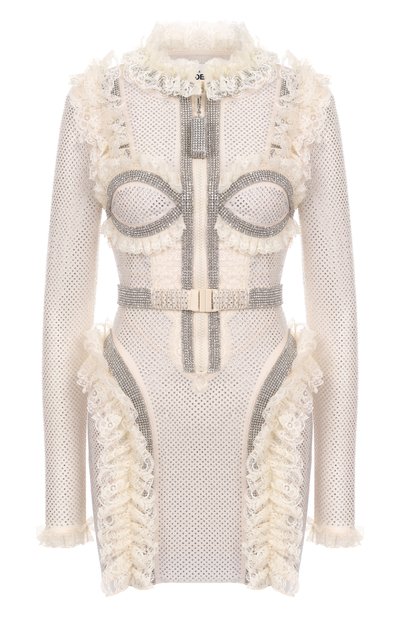 Женское платье с отделкой стразами SELF-PORTRAIT, арт. SS25-CK-022SB-C