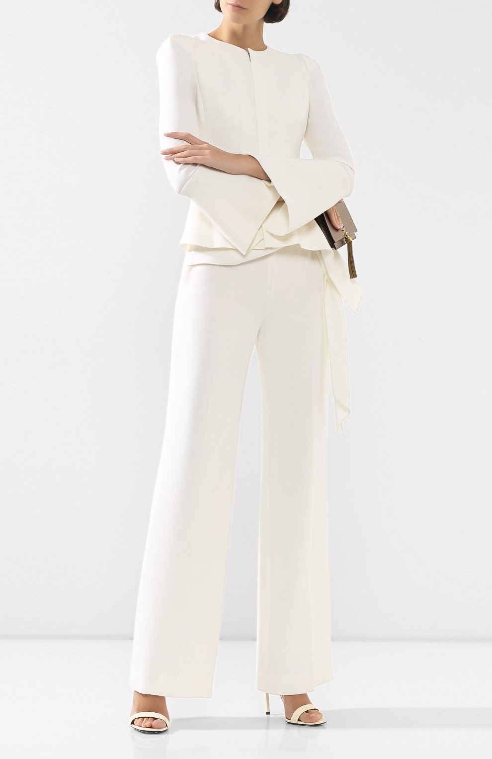Шелковые брюки ROLAND MOURET белого цвета по цене 93950 руб., арт. PS20/S0855/F4044, фото 2 Шелковые брюки ROLAND MOURET, арт. PS20/S0855/F4044, фото 2