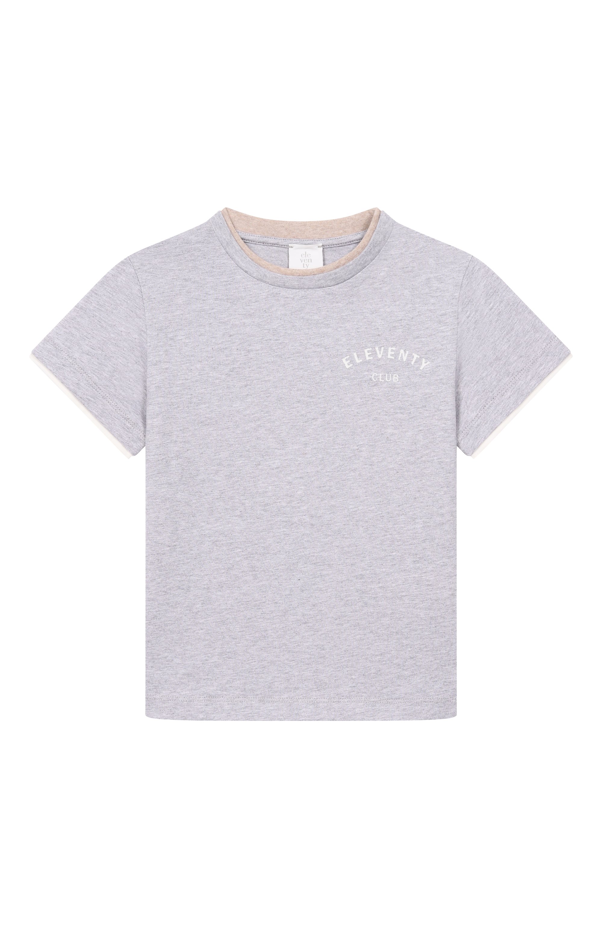 Хлопковая футболка ELEVENTY серого цвета по цене 8995 руб., арт. EY8P21/Z3711_001, фото 1 Хлопковая футболка ELEVENTY, арт. EY8P21/Z3711_001, фото 1