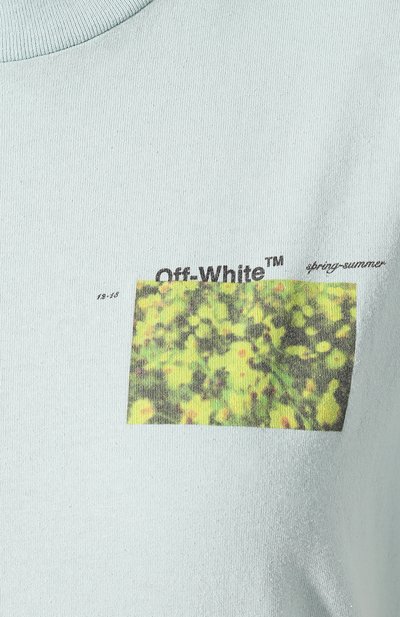 Хлопковая футболка OFF-WHITE голубого цвета по цене 21250 руб., арт. 0WAA049S19D960783188, фото 5 Хлопковая футболка OFF-WHITE, арт. 0WAA049S19D960783188, фото 5