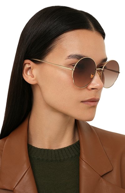 Солнцезащитные очки CHLOÉ коричневого цвета по цене 29950 руб., арт. CH0095S 005, фото 2 Солнцезащитные очки CHLOÉ, арт. CH0095S 005, фото 2