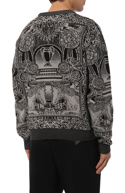 Хлопковый джемпер LES BENJAMINS черно-белого цвета по цене 25850 руб., арт. LB23SSH0EMUKN-004, фото 4 Хлопковый джемпер LES BENJAMINS, арт. LB23SSH0EMUKN-004, фото 4