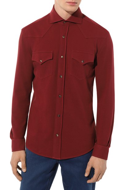 Хлопковая рубашка BRUNELLO CUCINELLI, арт. M0T636666, фото 3