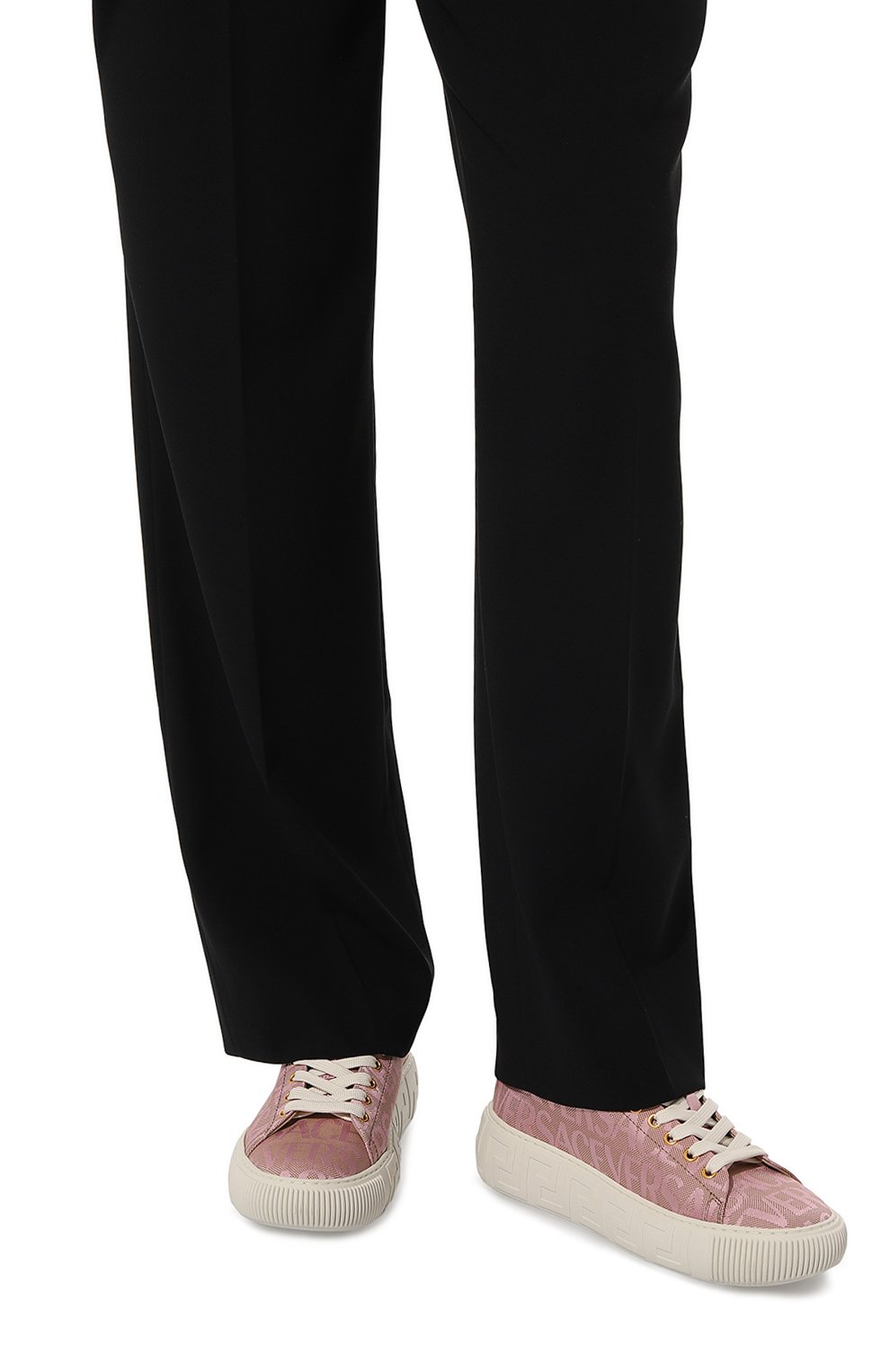 Текстильные кеды allover greca VERSACE, арт. 1004184/1A07977, фото 3