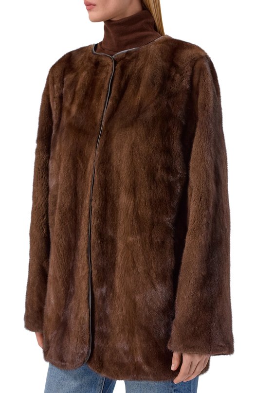 Шуба из норки Giulia Gurman 221DB44 Коричневый  221DB44 Фото 3