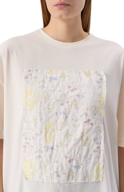 Хлопковая футболка PE молочного цвета по цене 14380 руб., арт. PESS25-17.1.62.10, фото 5 Хлопковая футболка PE, арт. PESS25-17.1.62.10, фото 5