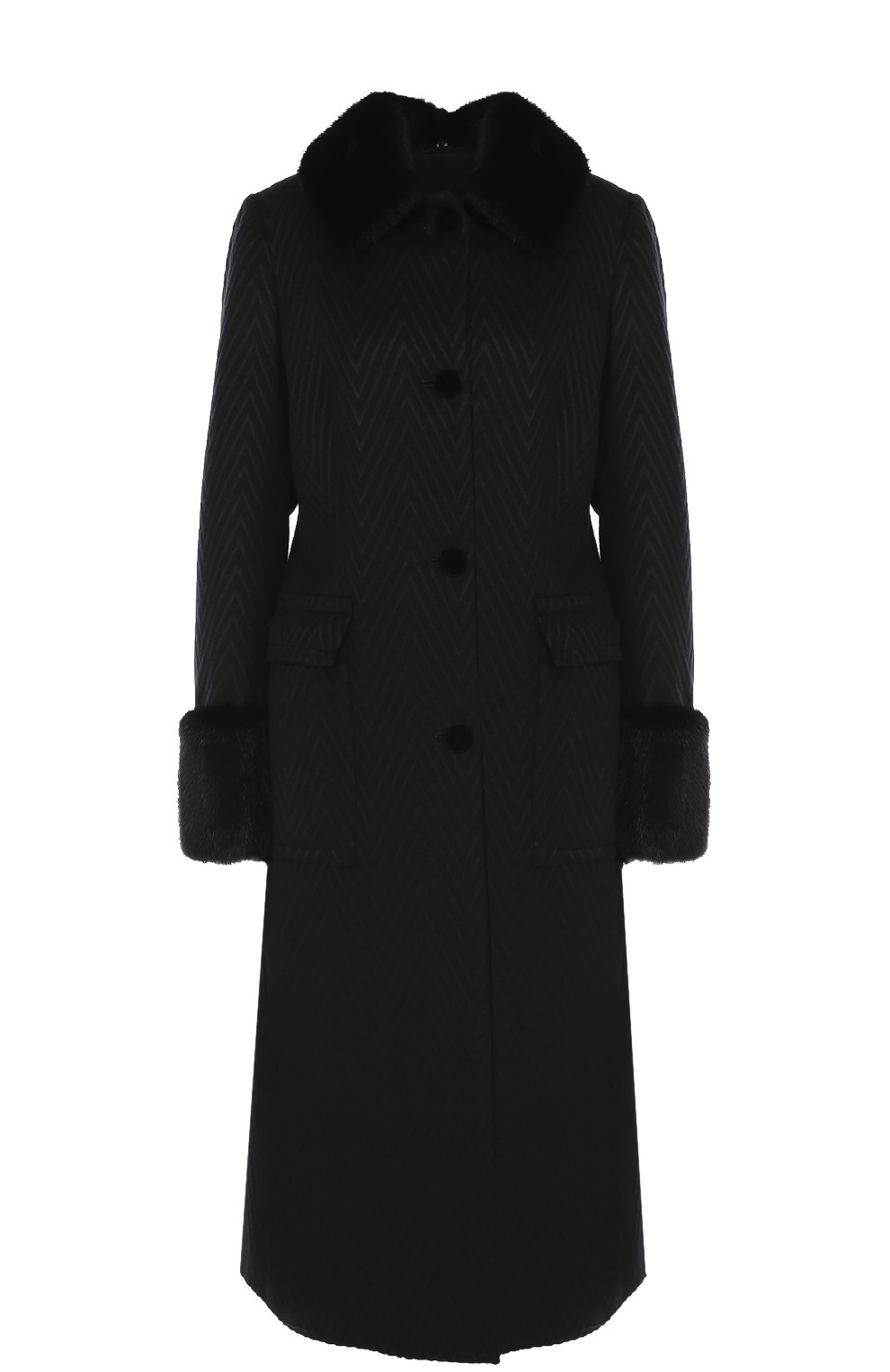 Вязаное пальто с отделкой из меха норки KITON, арт. D44611K05P35, фото 1