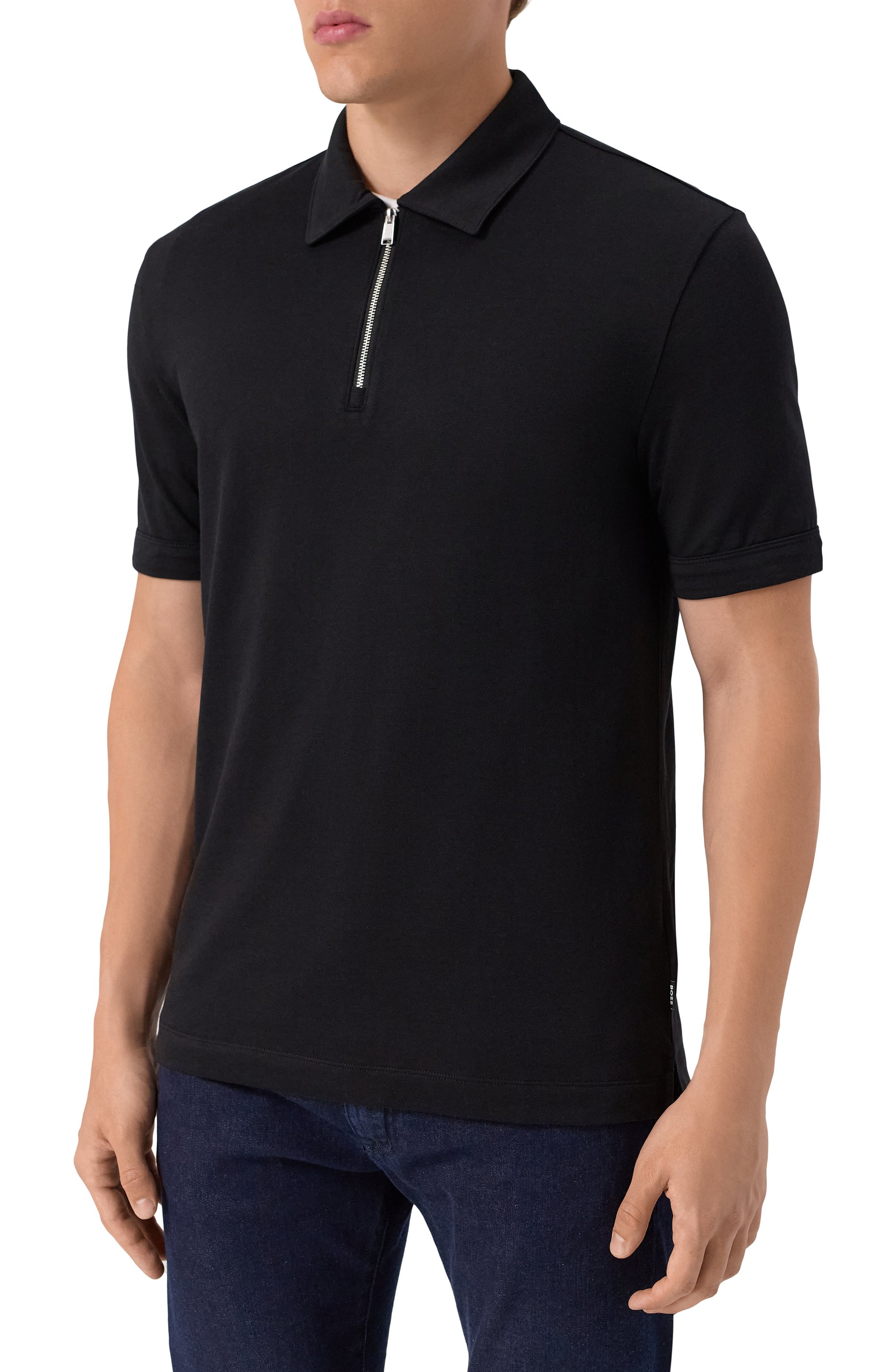 Поло из лиоцелла и хлопка BOSS черного цвета по цене 19950 руб., арт. 50544091, фото 3 Поло из лиоцелла и хлопка BOSS, арт. 50544091, фото 3