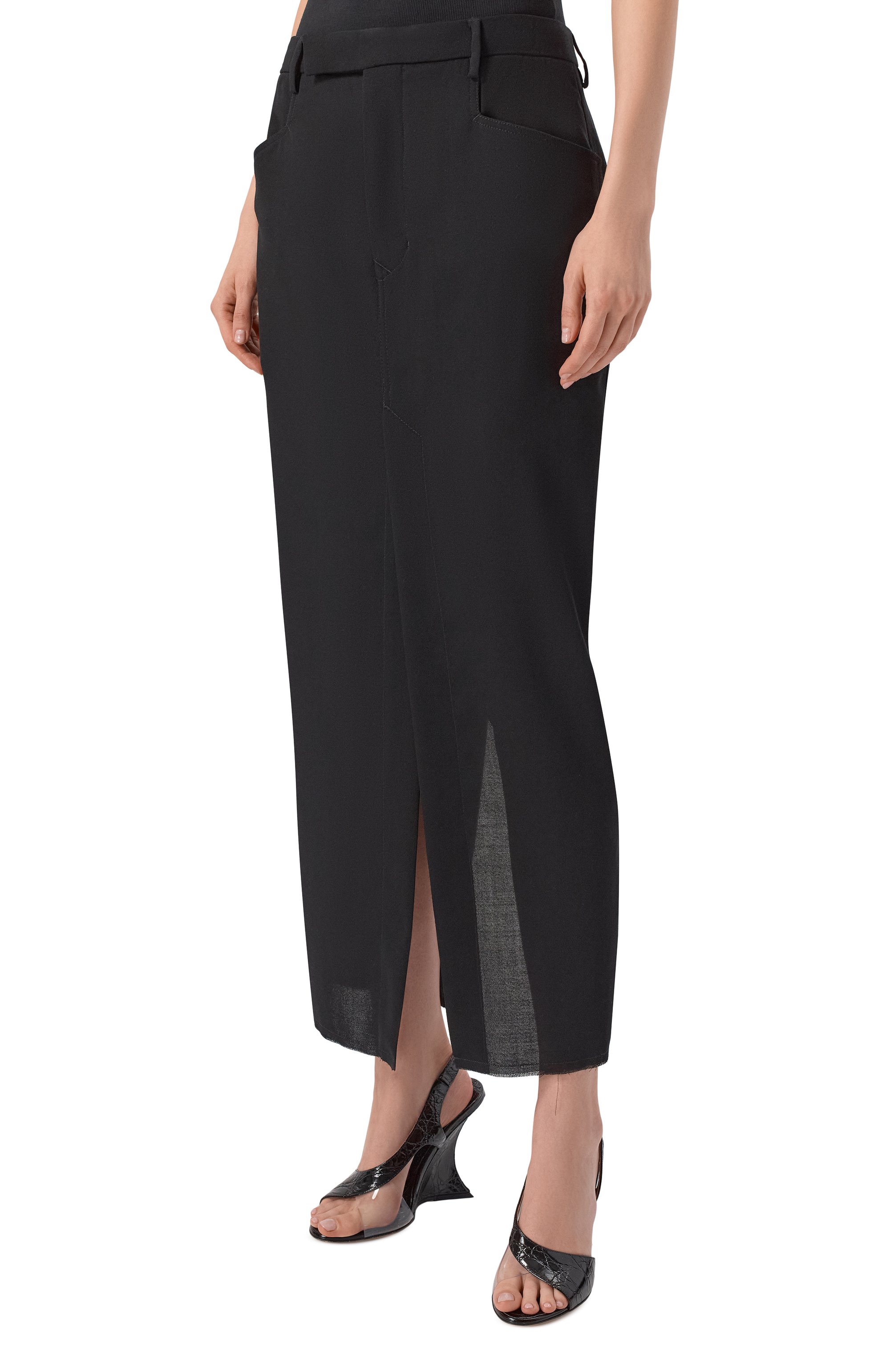 Шерстяная юбка RICK OWENS черного цвета по цене 98450 руб., арт. RP02F5349/WT, фото 3 Шерстяная юбка RICK OWENS, арт. RP02F5349/WT, фото 3