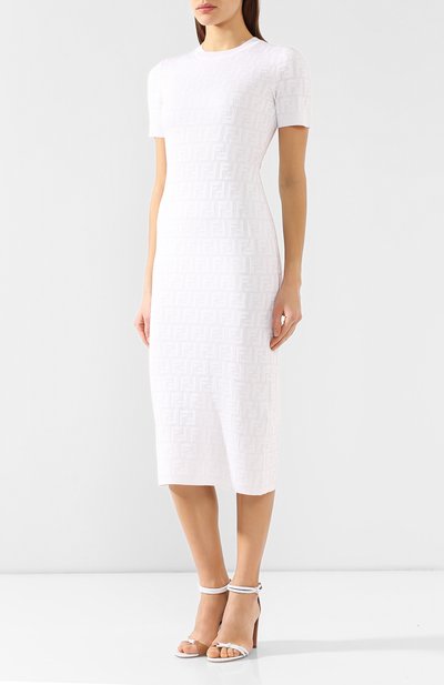 Платье из смеси хлопка и вискозы FENDI, арт. FZD832 AAVG, фото 3