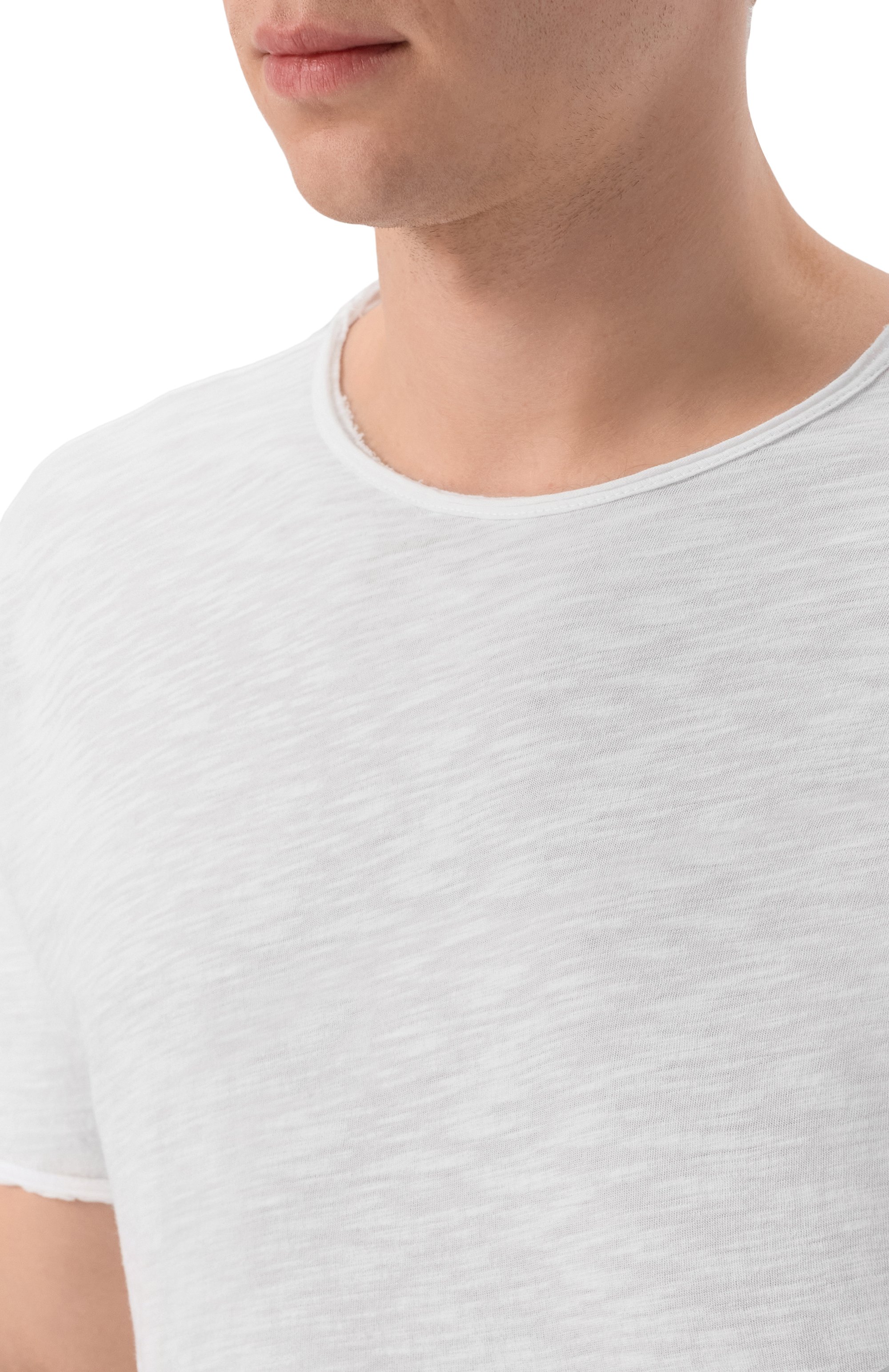 Хлопковая футболка NEVER ENOUGH белого цвета по цене 11100 руб., арт. 2B5M026-038/MTH042, фото 5 Хлопковая футболка NEVER ENOUGH, арт. 2B5M026-038/MTH042, фото 5