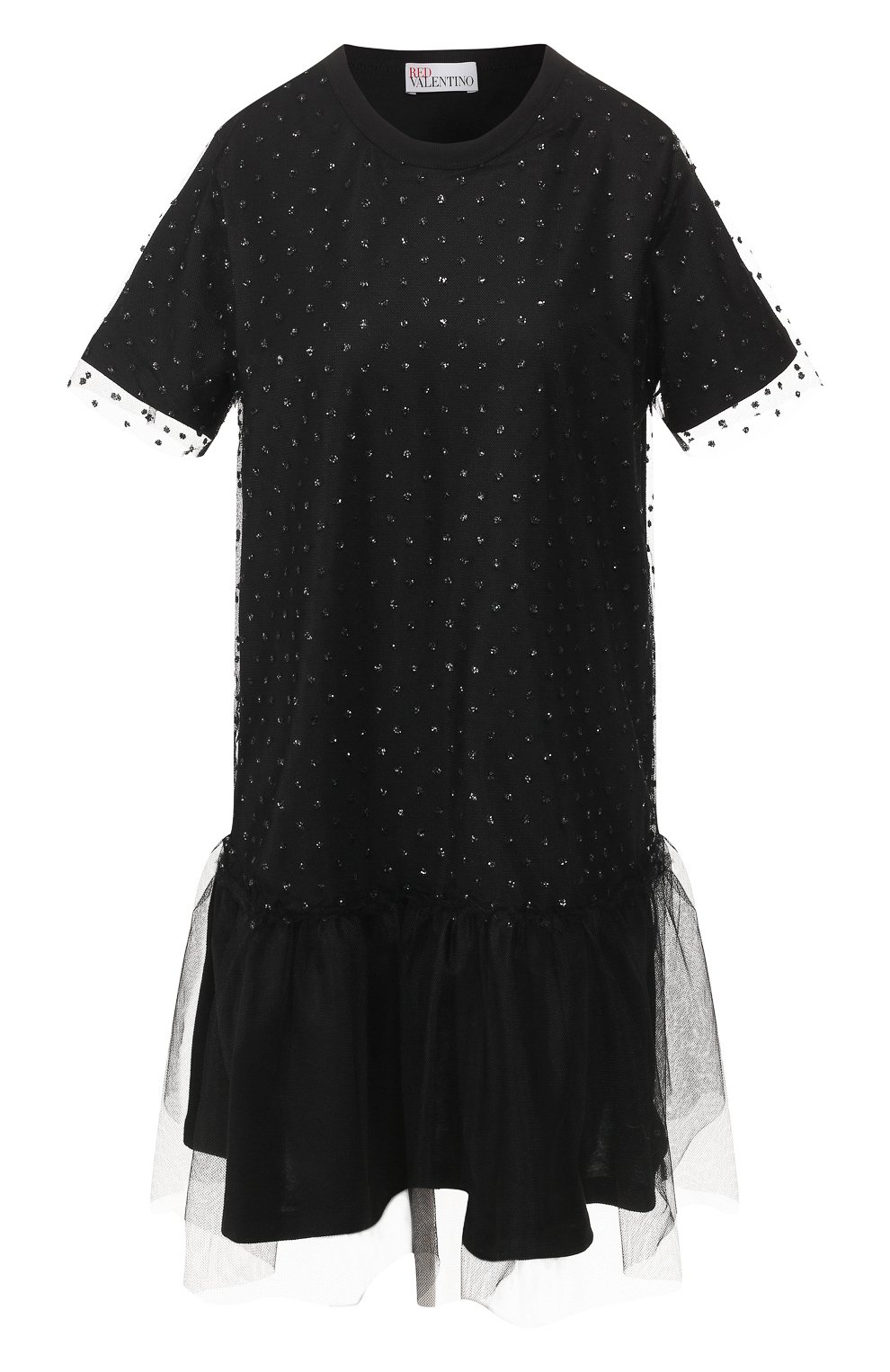 Хлопковая футболка REDVALENTINO черного цвета по цене 39950 руб., арт. TR3MJ03I/4YB, фото 1 Хлопковая футболка REDVALENTINO, арт. TR3MJ03I/4YB, фото 1