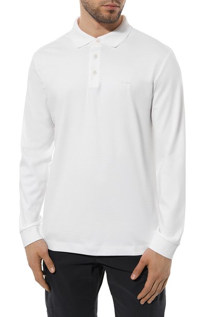 Хлопковое поло BOSS белого цвета по цене 17950 руб., арт. 50468392, фото 3 Хлопковое поло BOSS, арт. 50468392, фото 3