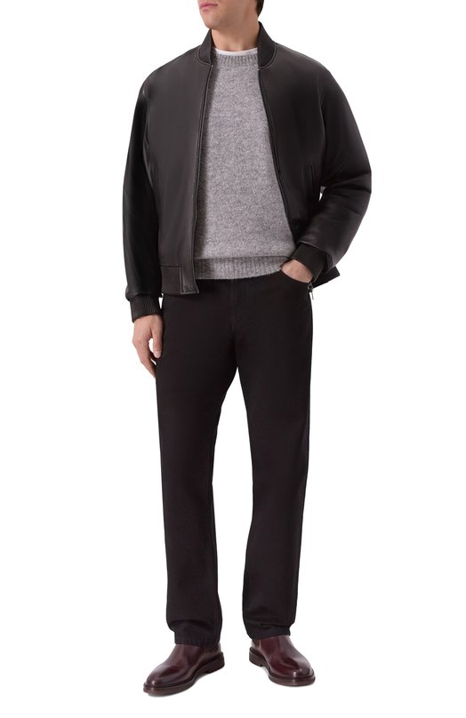 Кожаный бомбер MVST M25.1PM.0009/CREAM NAPA Чёрный  M25.1PM.0009/CREAM NAPA Фото 2