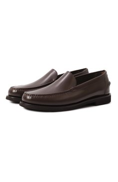 Женские кожаные лоферы BRUNELLO CUCINELLI коричневого цвета, арт. MZVNG2869 | Фото 1 (Драгоценные камни: Проставлено; Каблук высота: Низкий; Материал внутренний: Натуральная кожа; Подошва: Плоская; Материал внешний: Натуральная кожа; Материал сплава: Проста�влено)