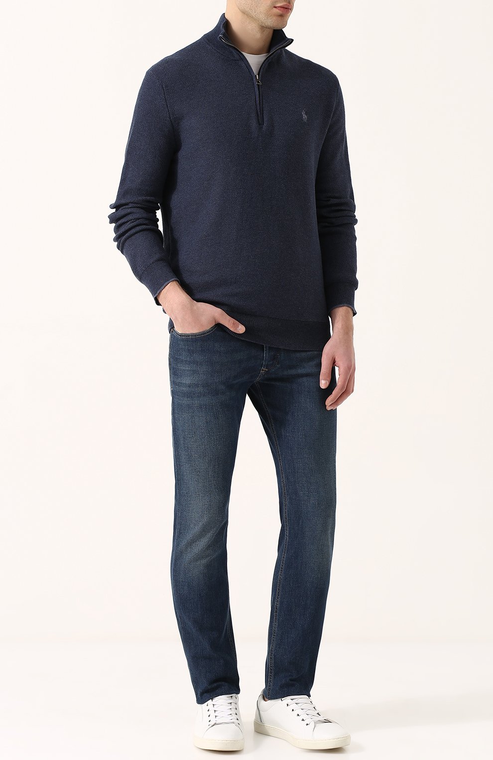 Хлопковый джемпер с воротником на молнии POLO RALPH LAUREN, арт. 710683936, фото 2