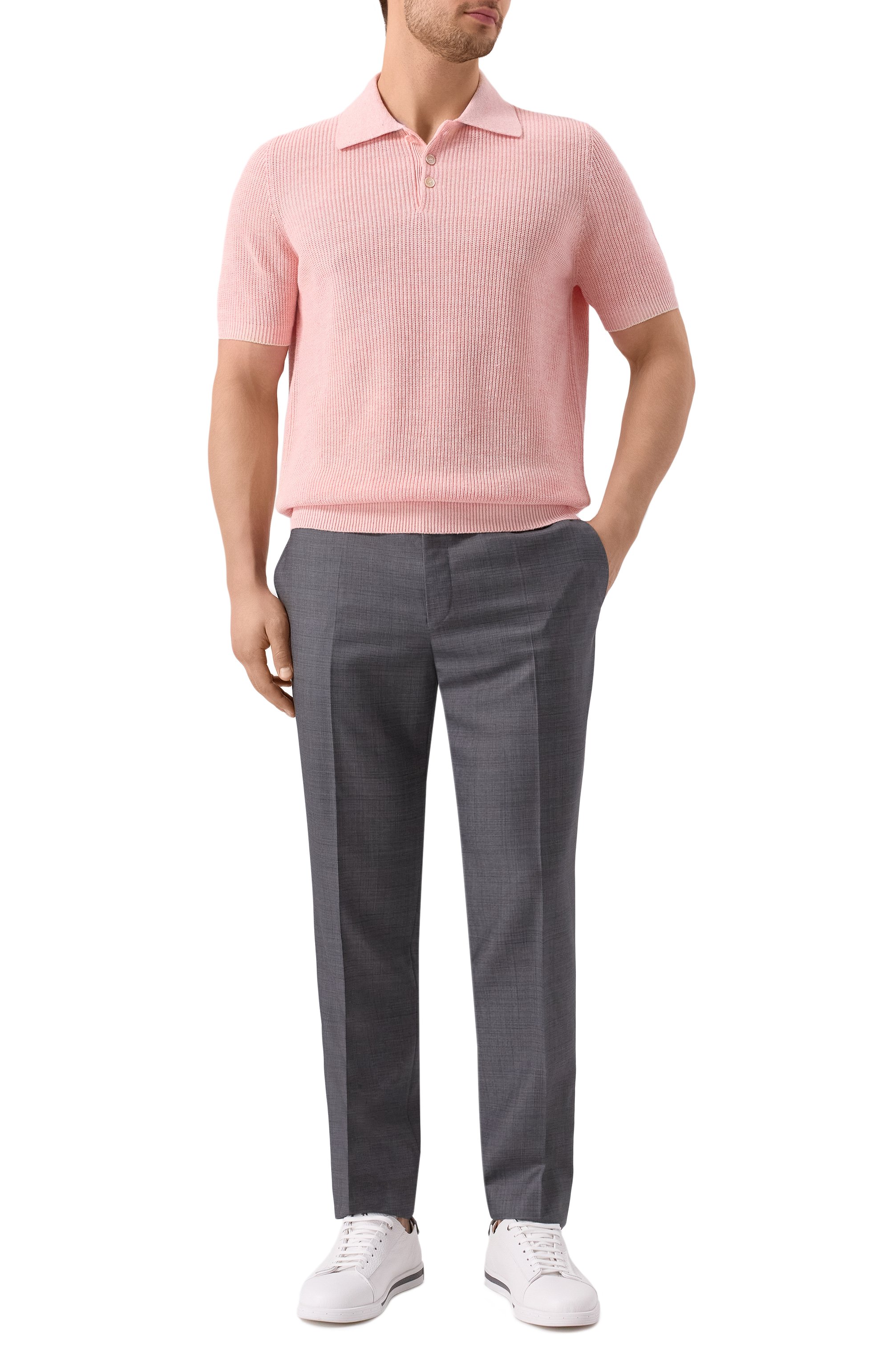 Поло изо льна и хлопка BRUNELLO CUCINELLI, арт. M2L707715, фото 2