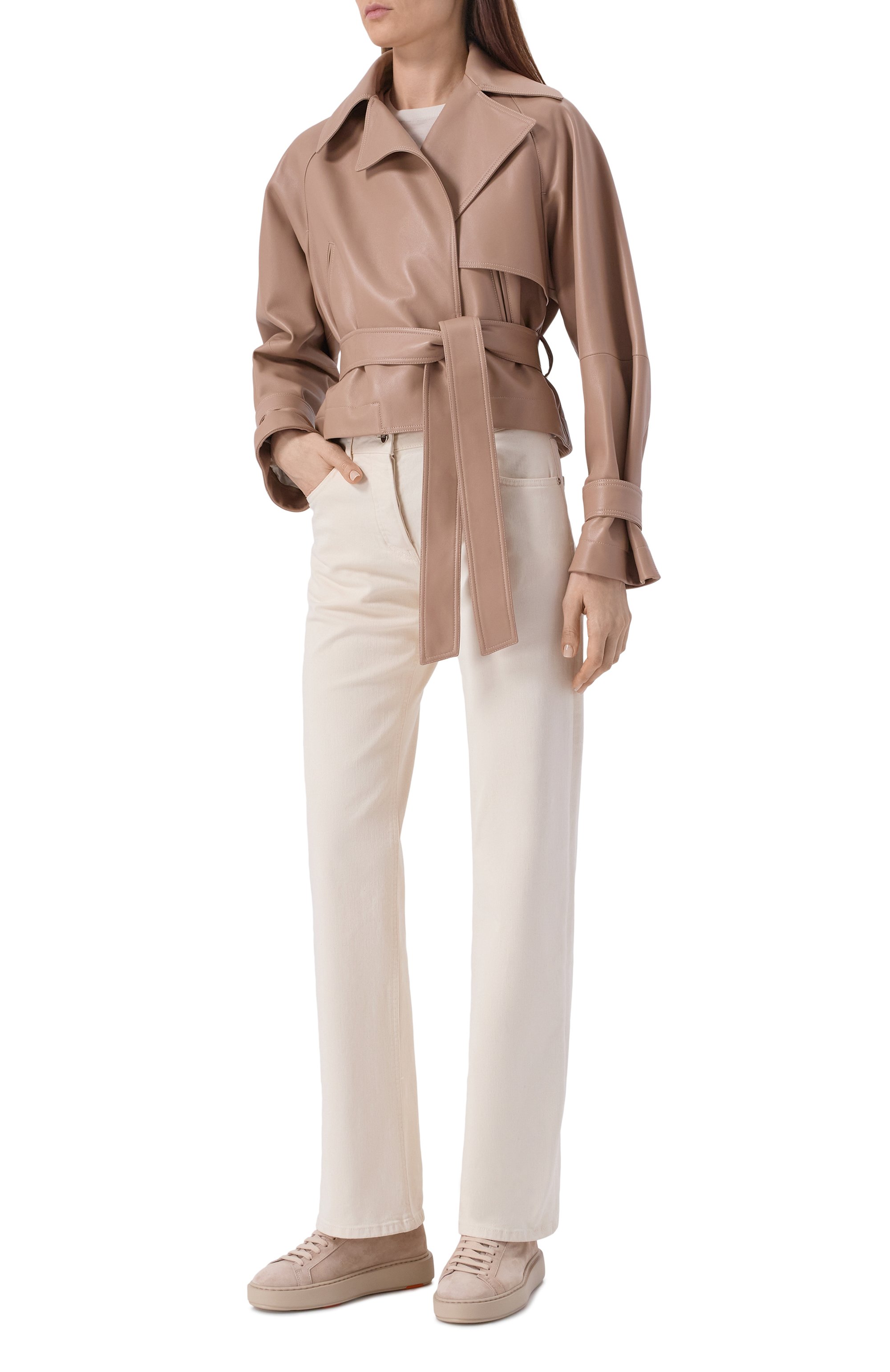 Замшевые кеды cleanic SANTONI бежевого цвета по цене 97550 руб., арт. WBCG61322ISLTT0Y, фото 3 Замшевые кеды cleanic SANTONI, арт. WBCG61322ISLTT0Y, фото 3