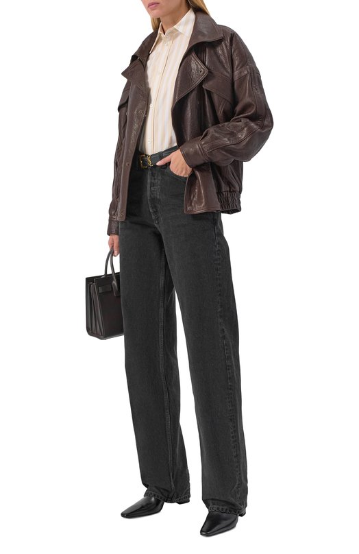 Кожаные ботильоны Rainer 75 Saint Laurent 827697/1YU00 Чёрный  827697/1YU00 Фото 3