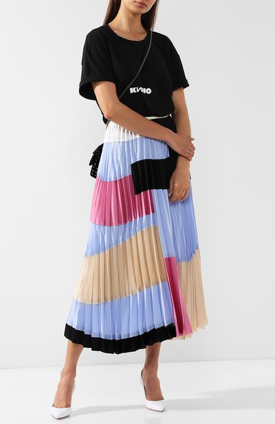 Хлопковая футболка с круглым вырезом и принтом VIKA GAZINSKAYA, арт. SS18-1246, фото 3