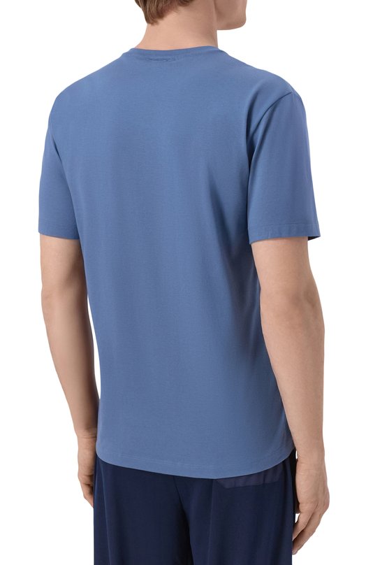 Хлопковая футболка Hanro 075050. Голубой  075050. Фото 4