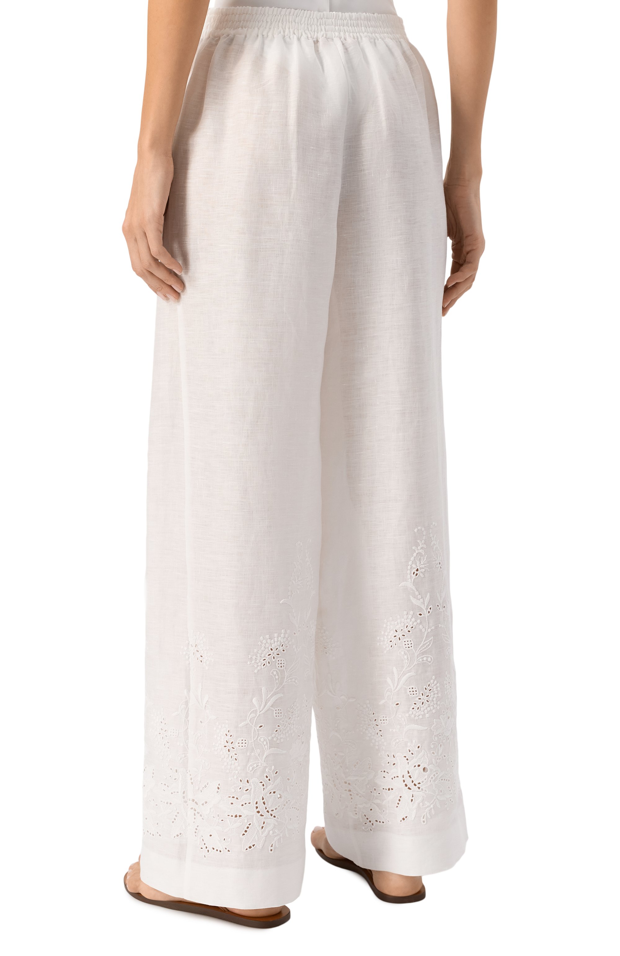 Льняные брюки ERMANNO SCERVINO, арт. D464P302NZR, фото 4