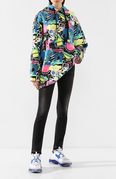 Хлопковое худи BALENCIAGA разноцветного цвета по цене 67300 руб., арт. 594606/THV65, фото 2 Хлопковое худи BALENCIAGA, арт. 594606/THV65, фото 2