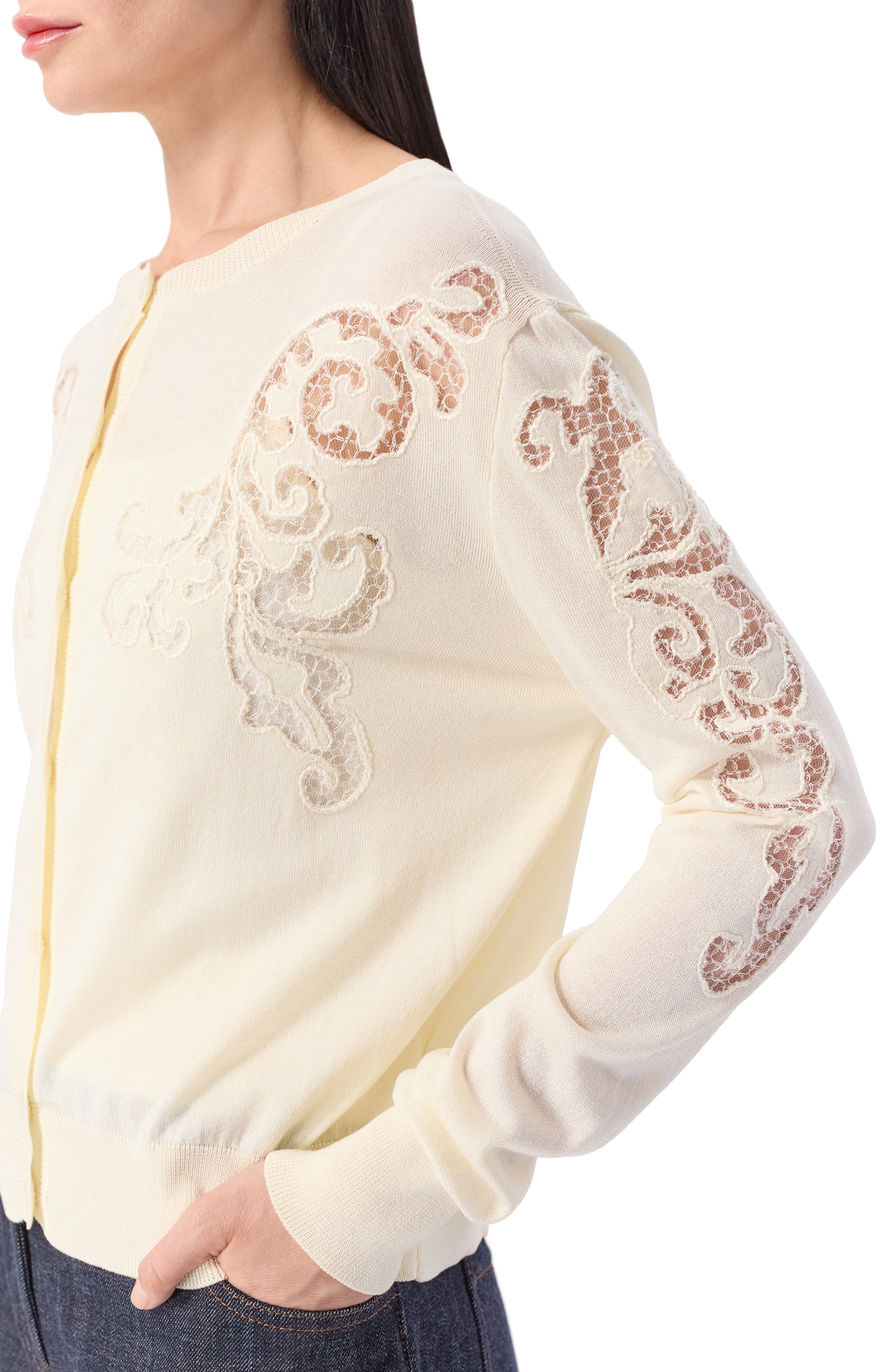 Кардиган из хлопка и вискозы ELIE SAAB, арт. TW010NR26/CK014, фото 5