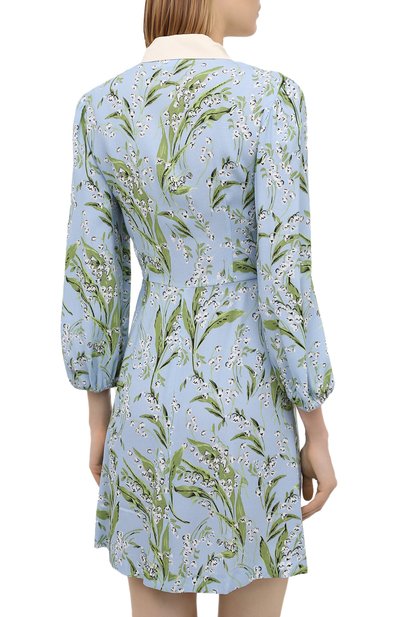 Платье из вискозы REDVALENTINO голубого цвета по цене 57800 руб., арт. VR3VAW15/5MQ, фото 4 Платье из вискозы REDVALENTINO, арт. VR3VAW15/5MQ, фото 4