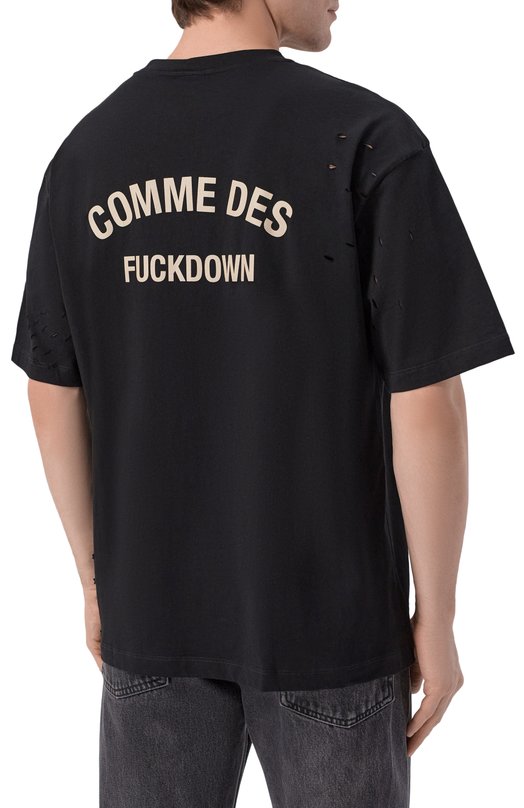 Хлопковая футболка Comme des Fuckdown CFABM01923 Чёрный  CFABM01923 Фото 4