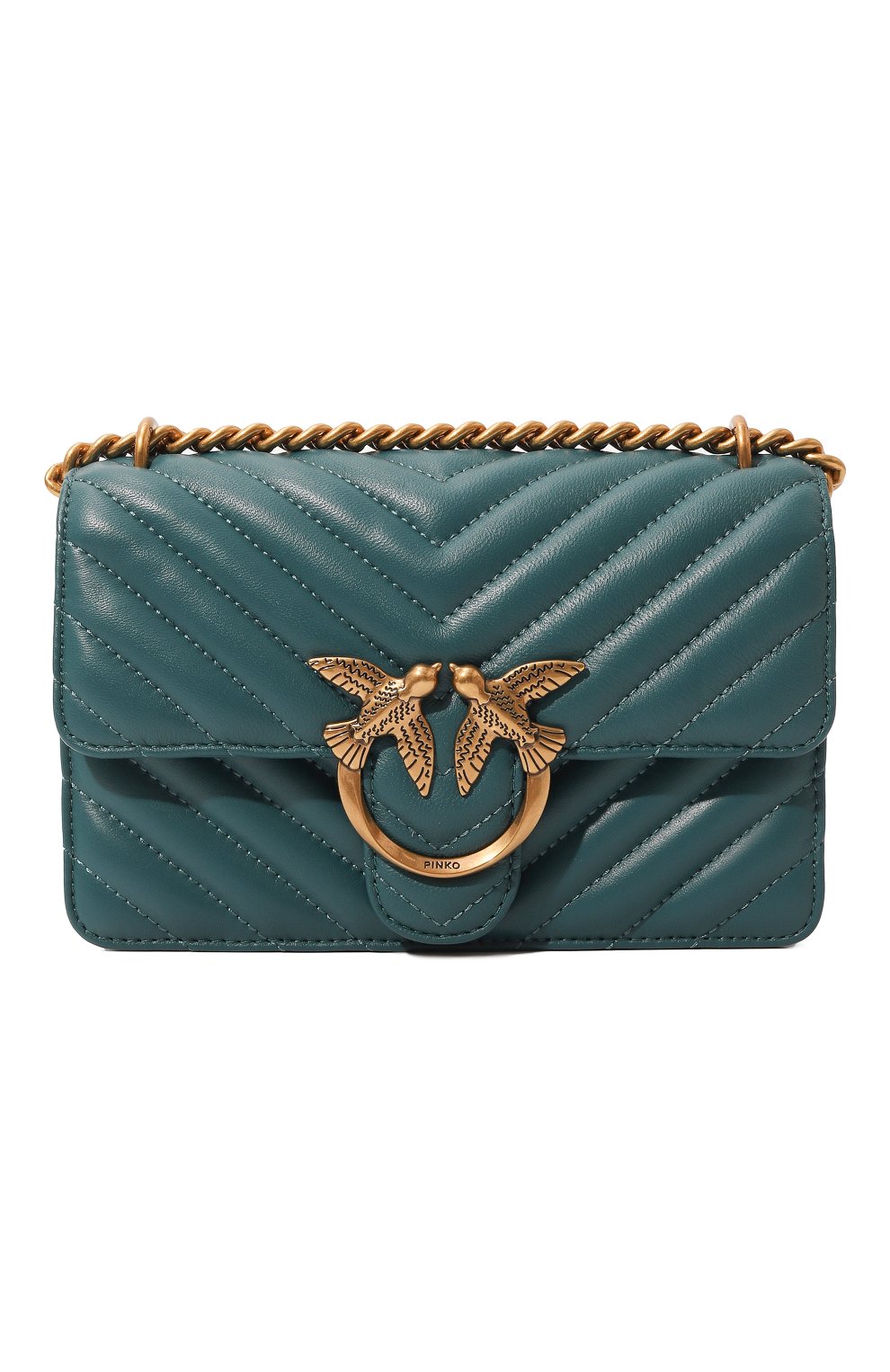 Сумка love one mini PINKO бирюзового цвета по цене 28900 руб., арт. 100074/A0GK, фото 1 Сумка love one mini PINKO, арт. 100074/A0GK, фото 1
