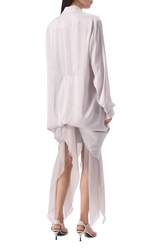 Блузка из вискозы и шелка Ann Demeulemeester B0011914/FA611 Серый  B0011914/FA611 Фото 7