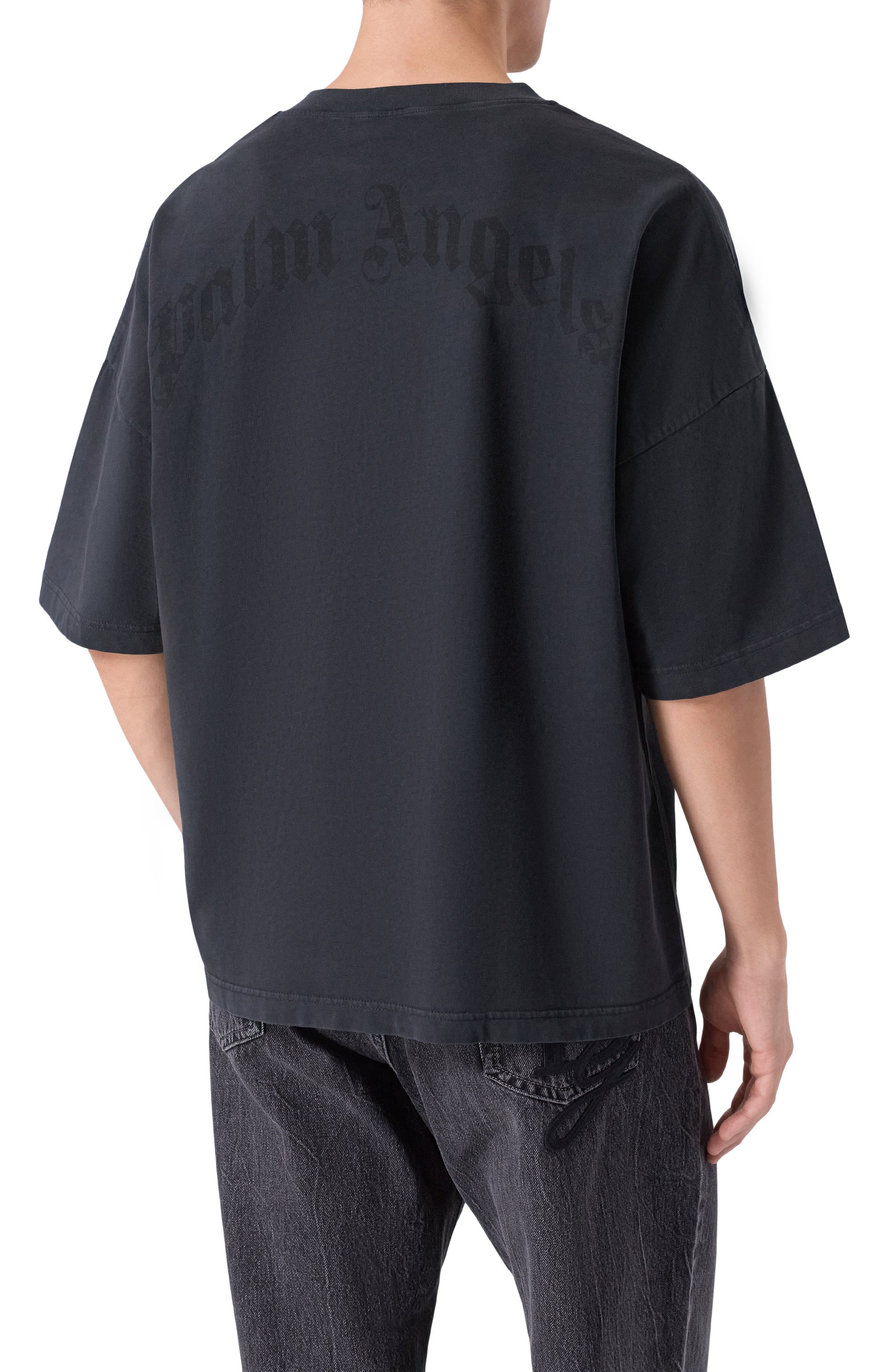 Хлопковая футболка PALM ANGELS, арт. PMAA10HF25JER001, фото 4