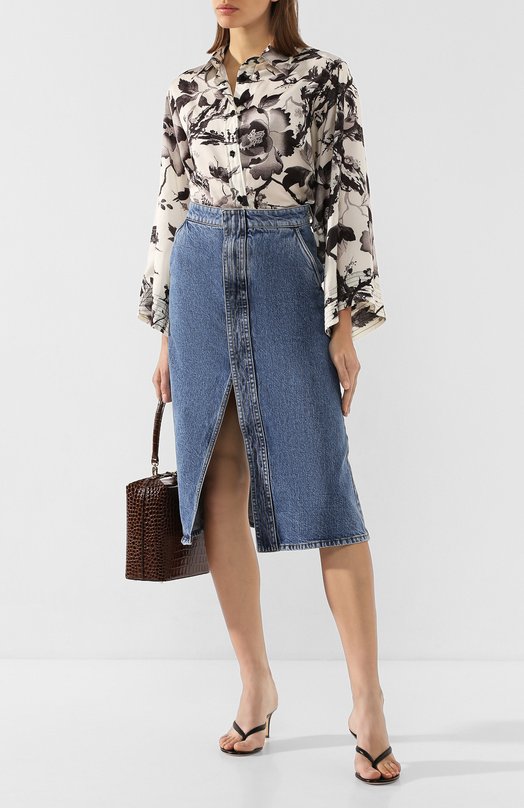 Блузка с принтом McQ Swallow Чёрный, белый, фото 2