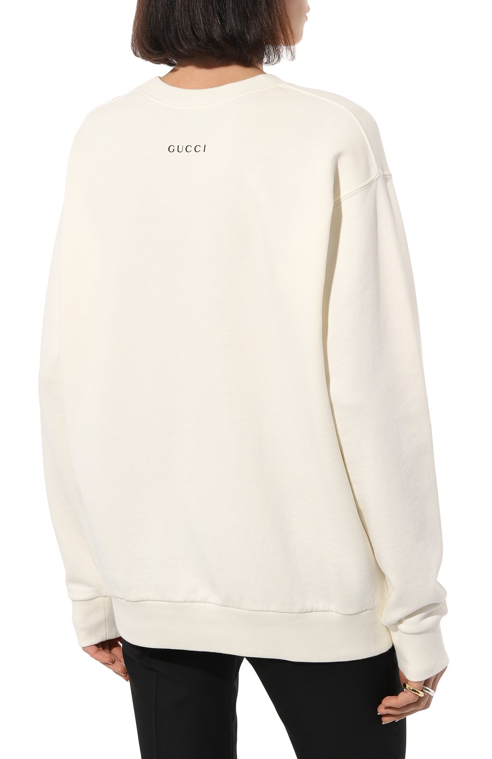 Хлопковый свитшот GUCCI белого цвета по цене 122400 руб., арт. 617964 XJDQT, фото 4 Хлопковый свитшот GUCCI, арт. 617964 XJDQT, фото 4