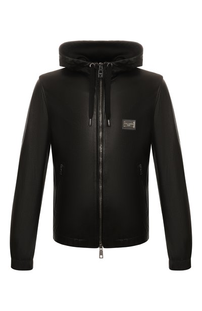Мужской кожаный бомбер DOLCE & GABBANA, арт. G9ZY6L/HULR0