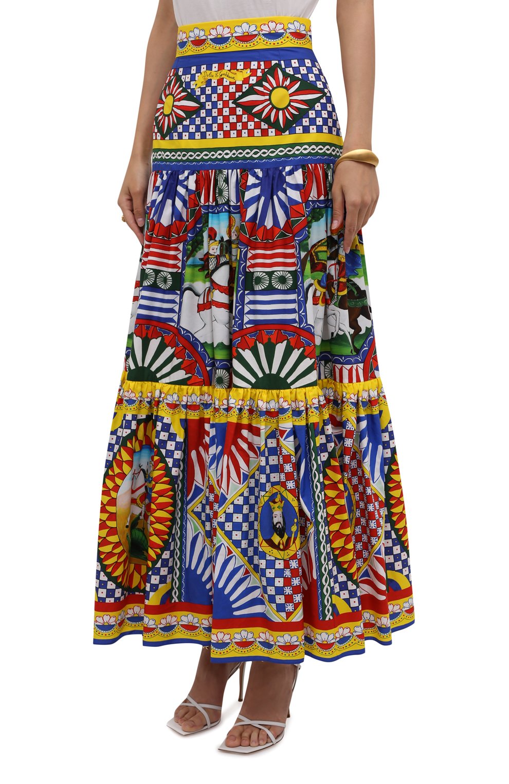 Хлопковая юбка DOLCE & GABBANA разноцветного цвета по цене 120500 руб., арт. F4A8QT/GDS11, фото 3 Хлопковая юбка DOLCE & GABBANA, арт. F4A8QT/GDS11, фото 3