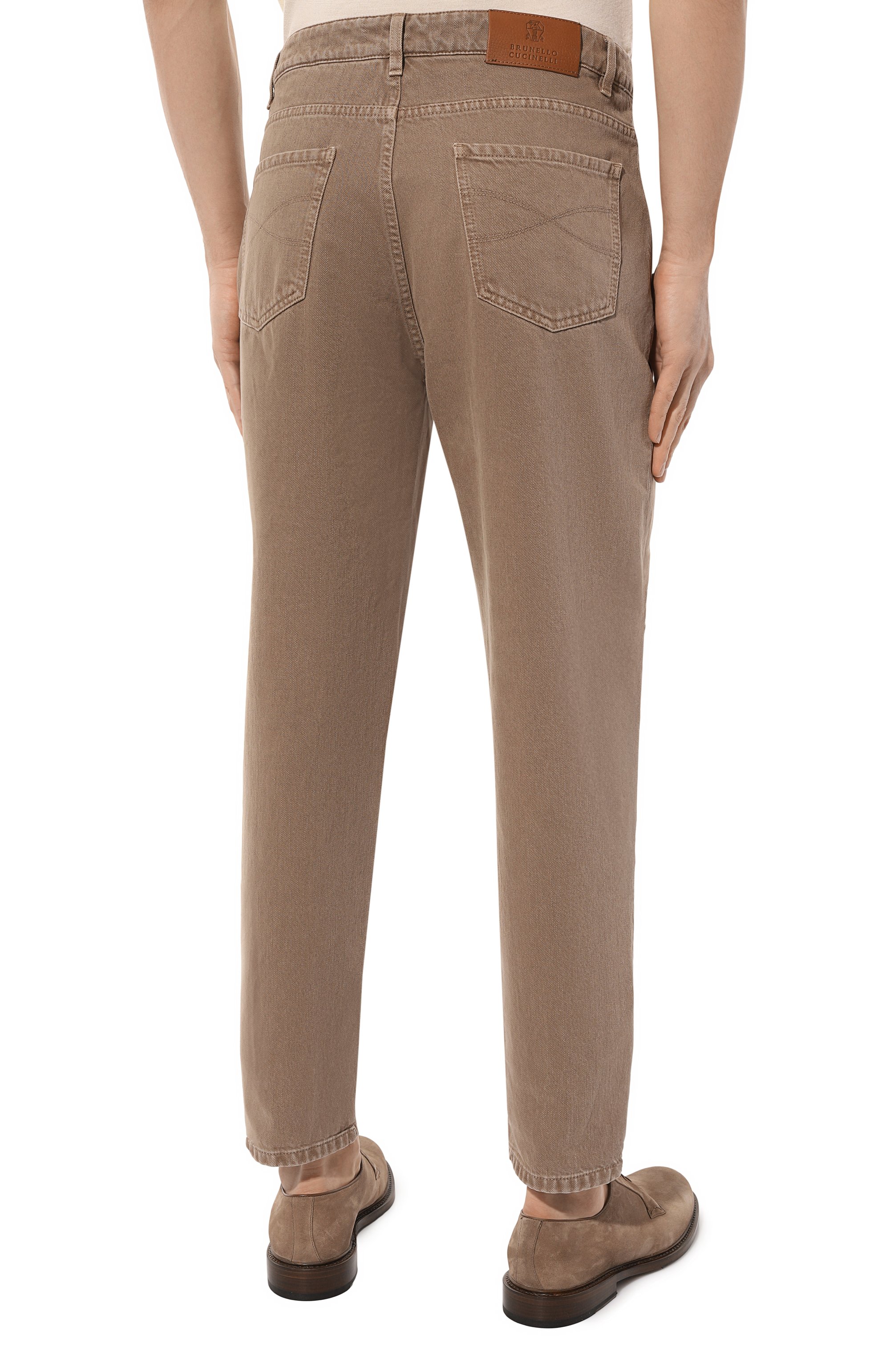 Джинсы straight fit BRUNELLO CUCINELLI темно-бежевого цвета по цене 94150 руб., арт. M262PB2275, фото 4 Джинсы straight fit BRUNELLO CUCINELLI, арт. M262PB2275, фото 4