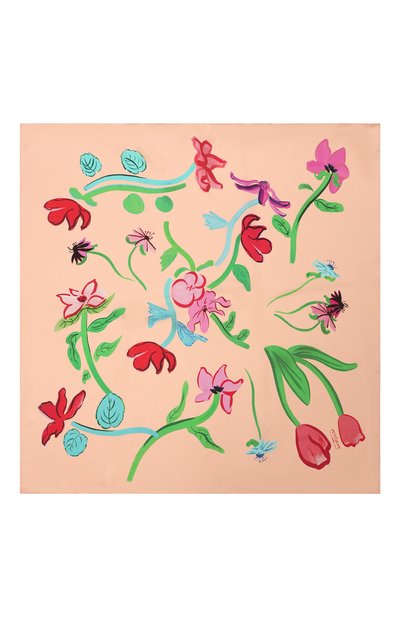 Шелковый платок розовый гербарий PETITJEAN PARIS, арт. 19C22, фото 4