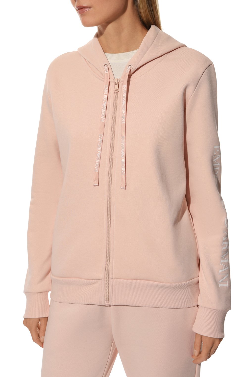 Хлопковая толстовка EMPORIO ARMANI розового цвета по цене 12000 руб., арт. 164635/2F265, фото 3 Хлопковая толстовка EMPORIO ARMANI, арт. 164635/2F265, фото 3